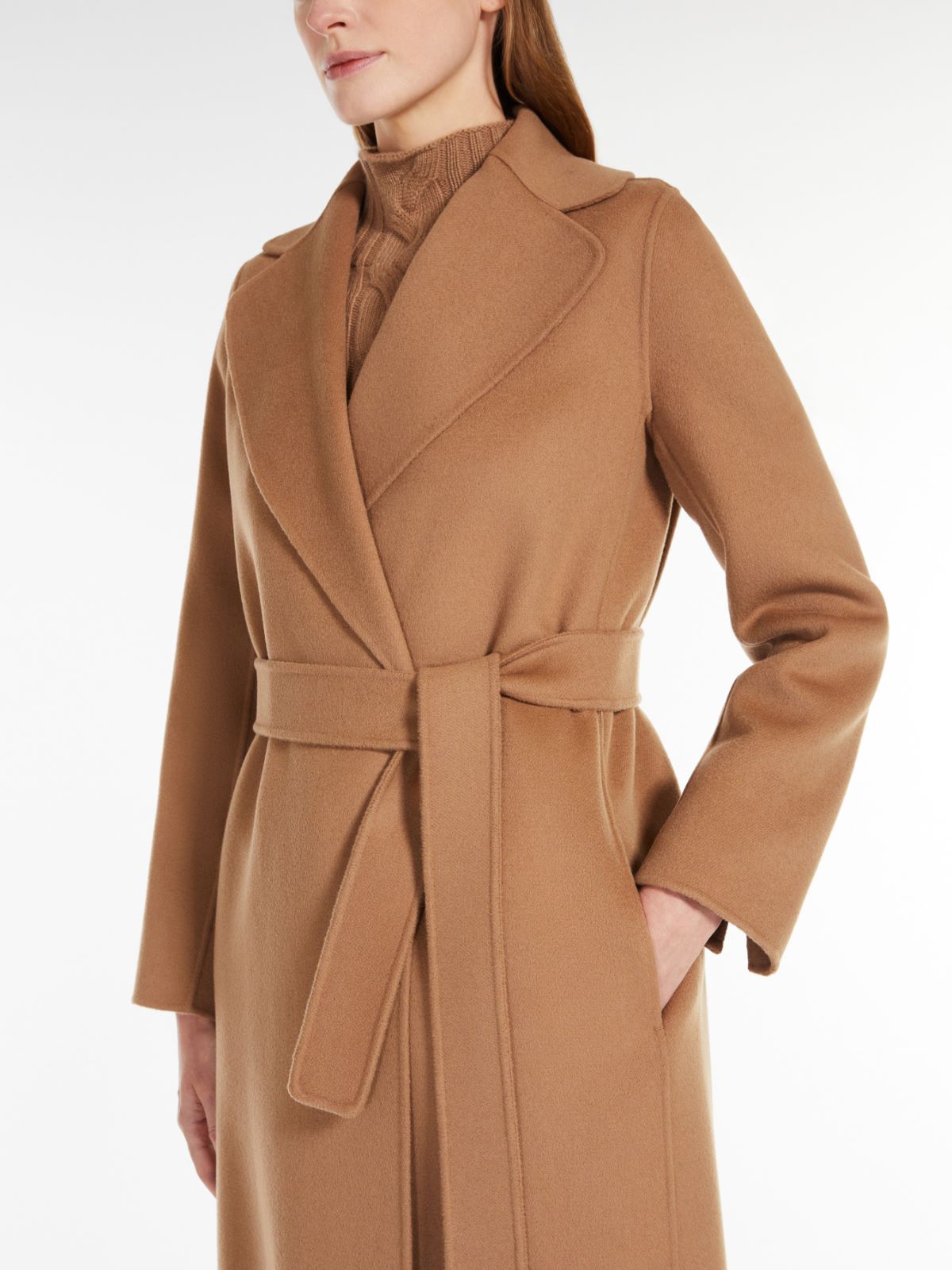 Wool coat with belt