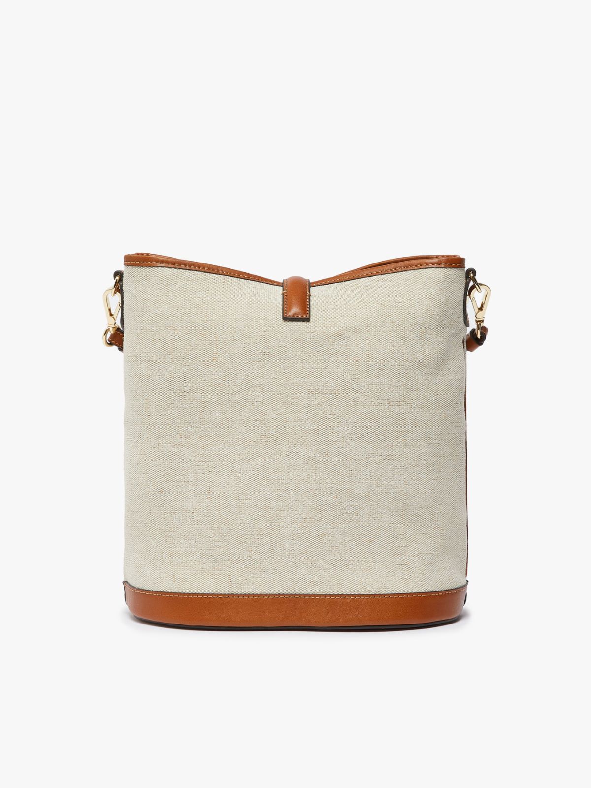 Resin-coated canvas bucket bag