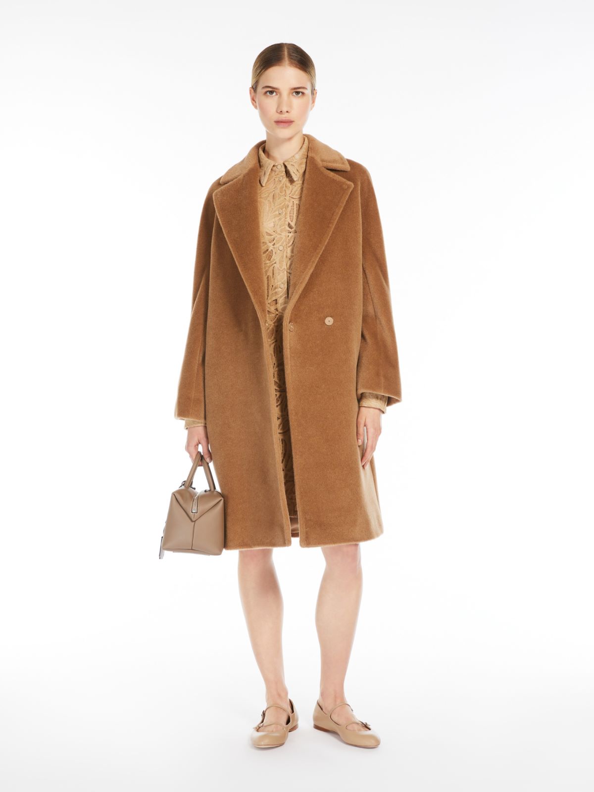 Wool and alpaca double-breasted coat