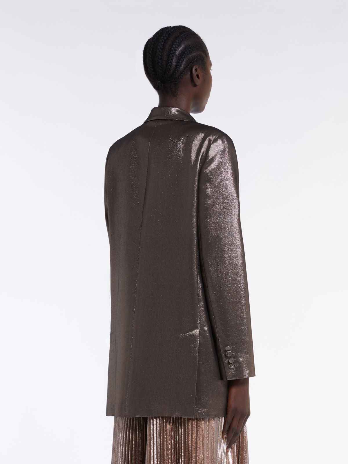 Lamé silk charmeuse jacket