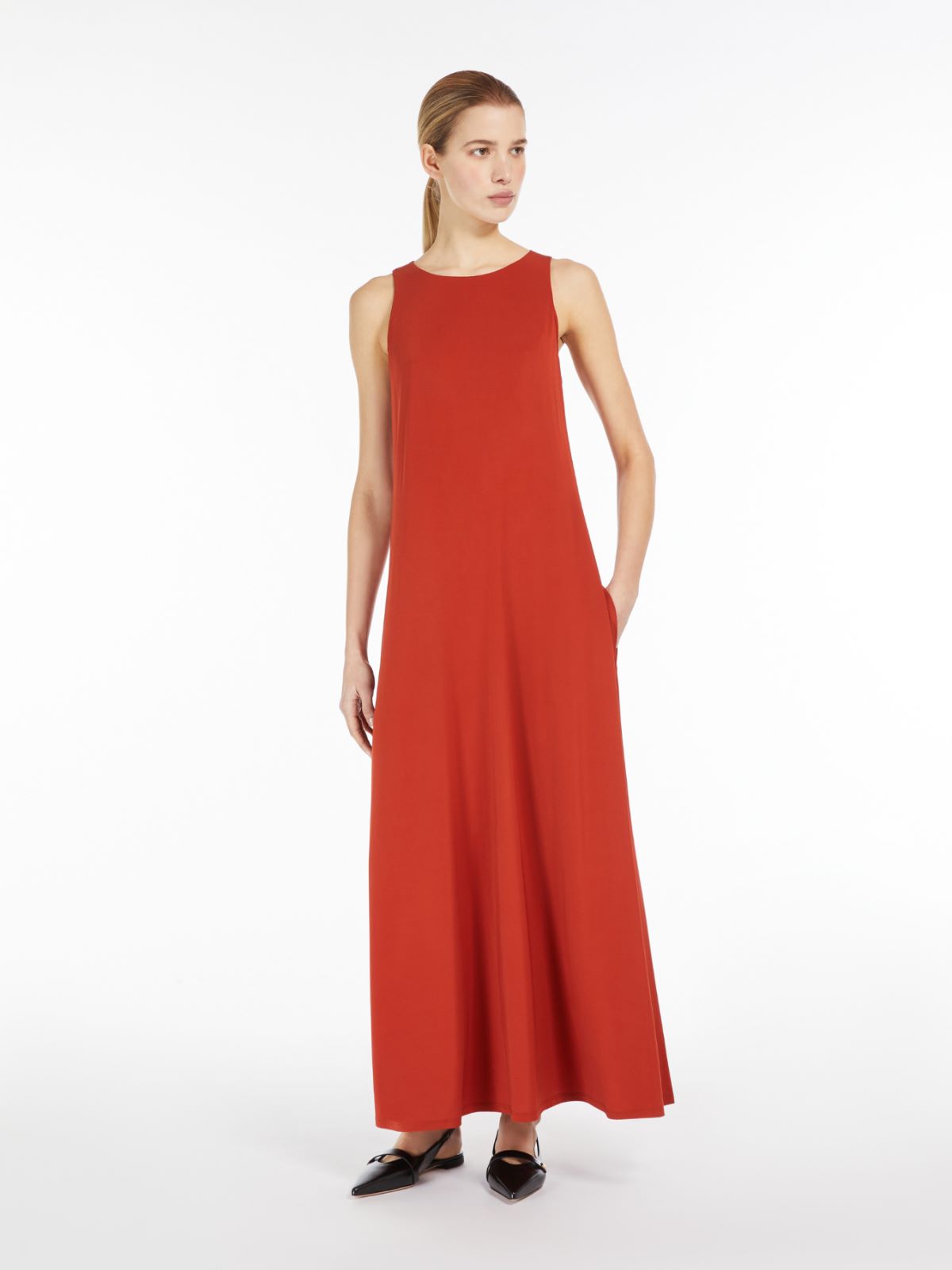 Stretch jersey A-line dress