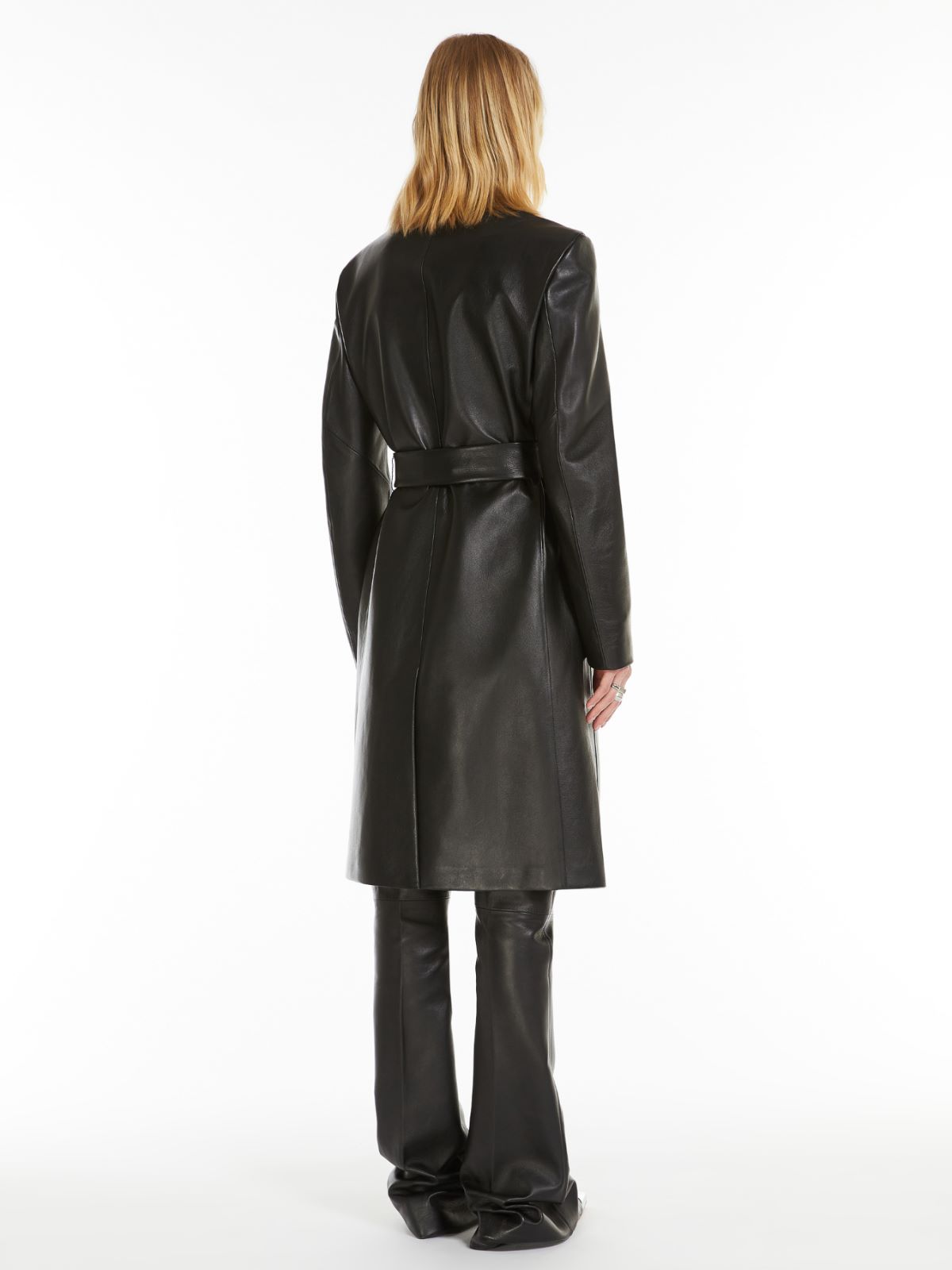 Nappa leather trench coat
