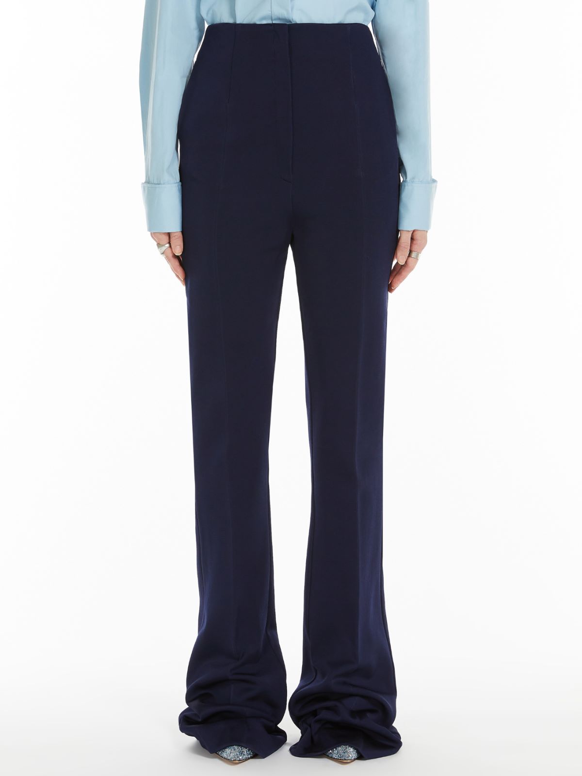 Jersey mini flare trousers
