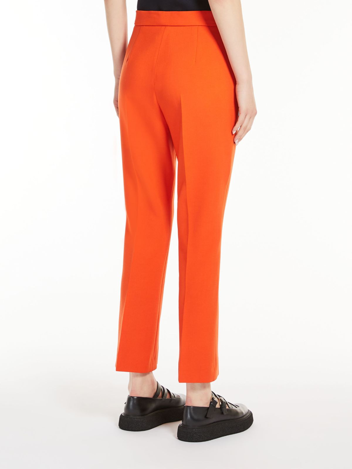 Wool crêpe ankle-length trousers