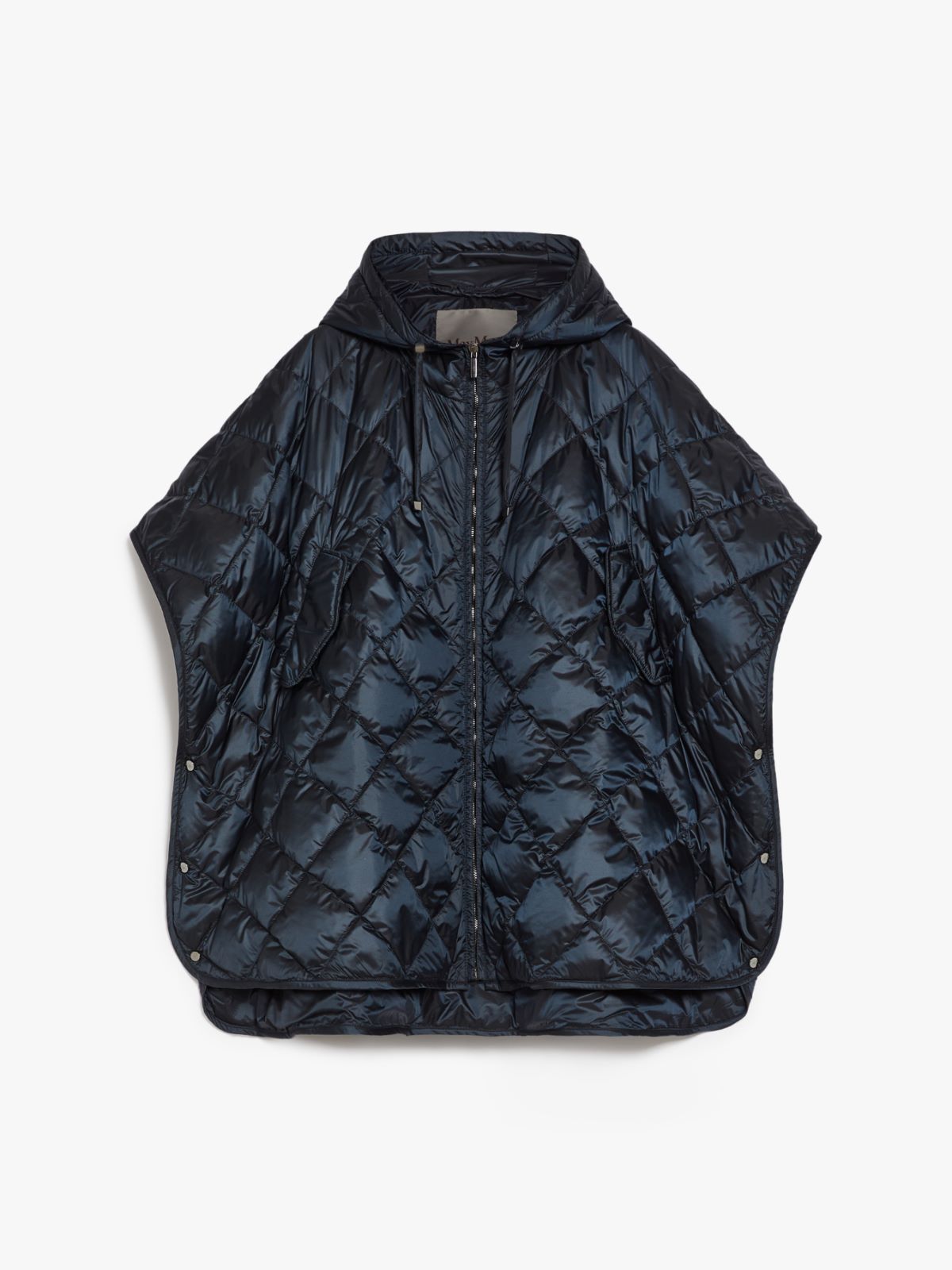 Cape with hood in water-repellent canvas