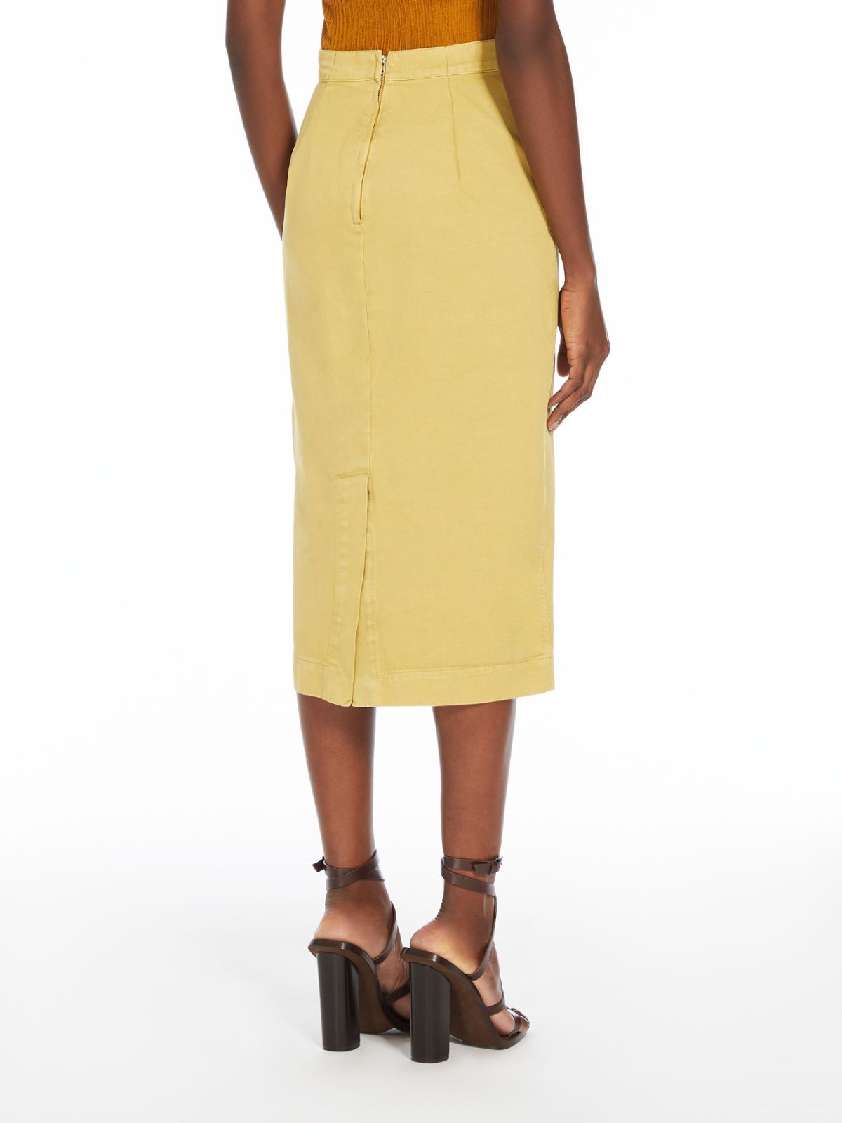 Straight-fit gabardine skirt