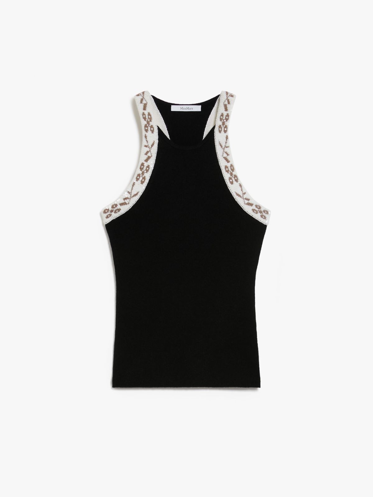 Wool and cashmere halter neck top