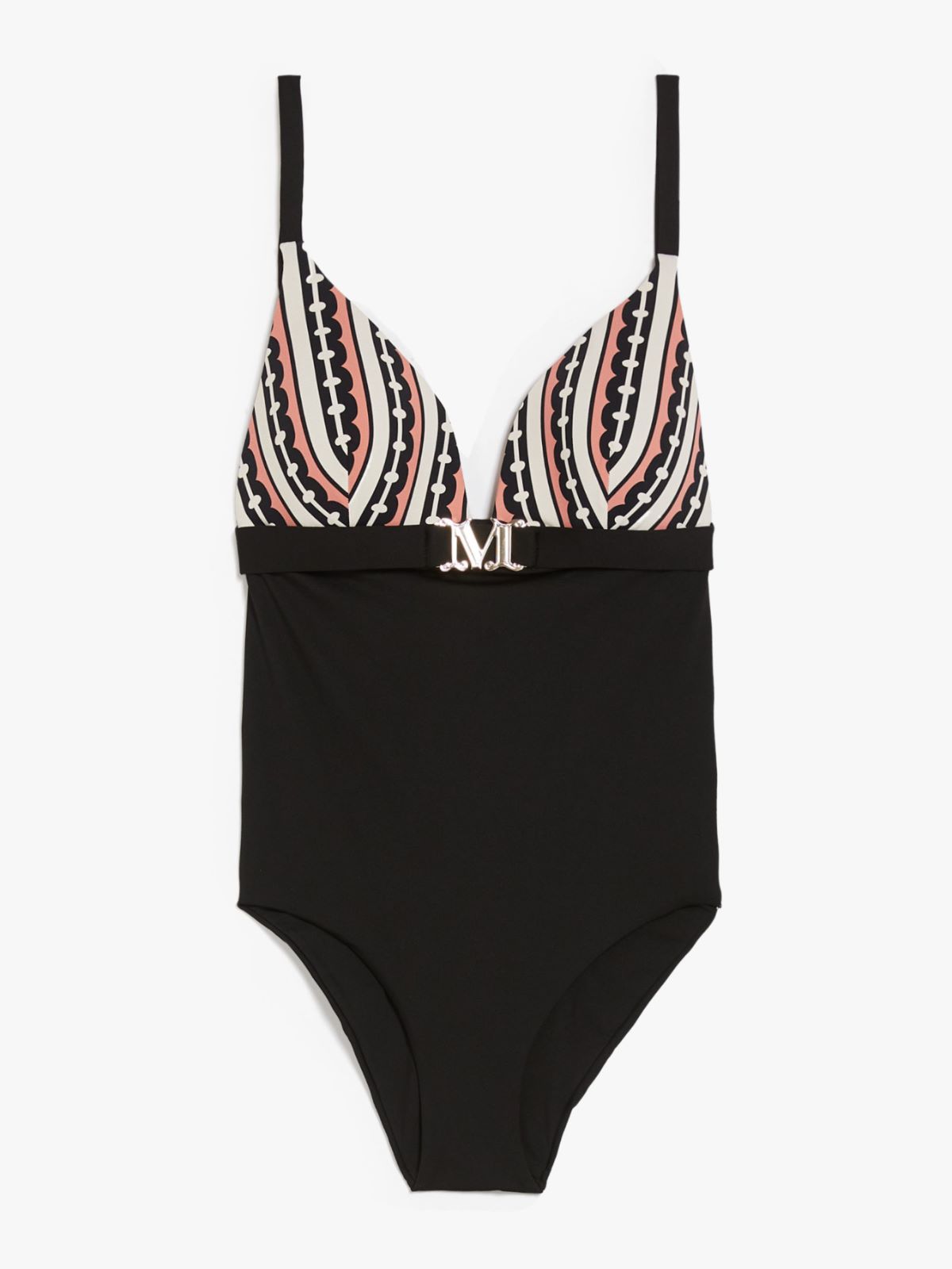 Printed nylon one-piece C-cup swimsuit