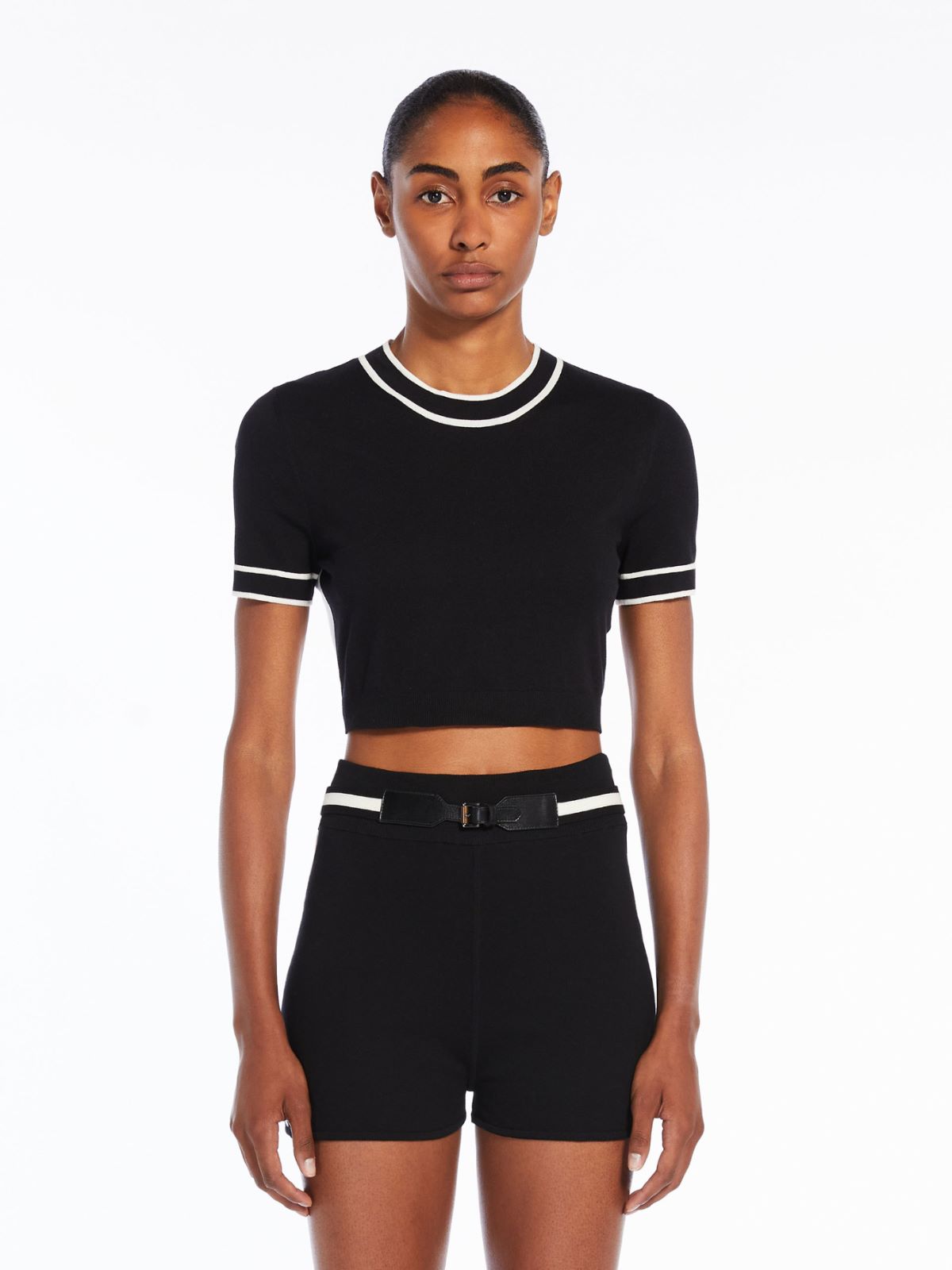 Cotton yarn cropped jumper