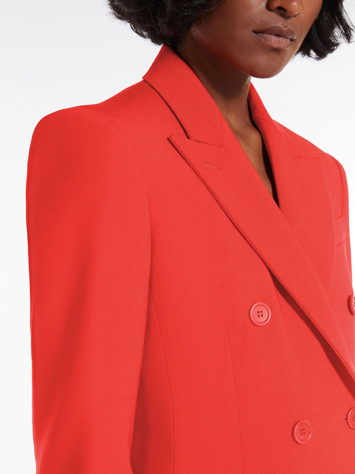 Double-breasted stretch wool blazer