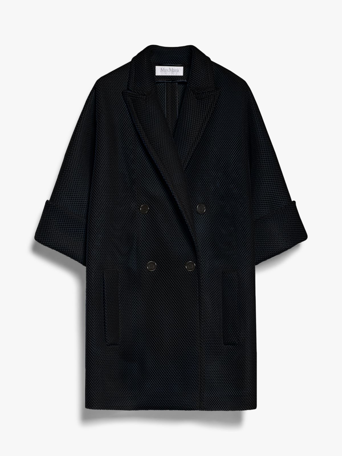 Oversized coat in mesh jersey
