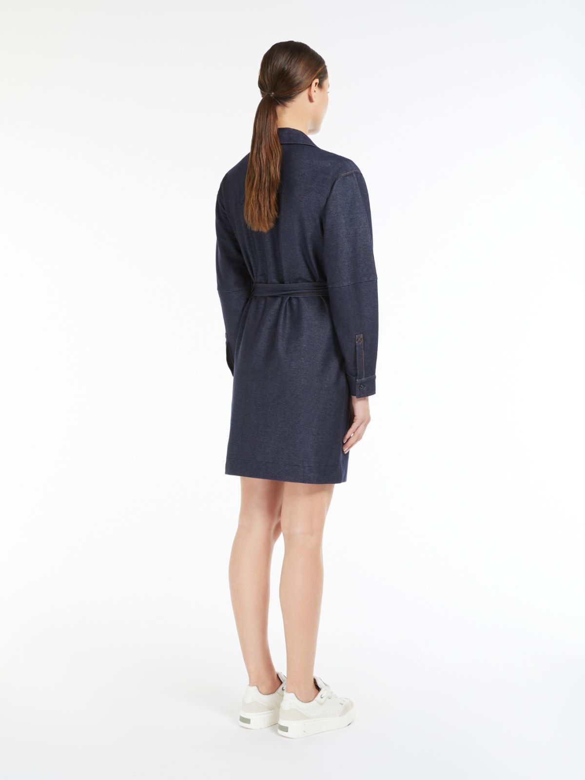 Denim-look jersey dress