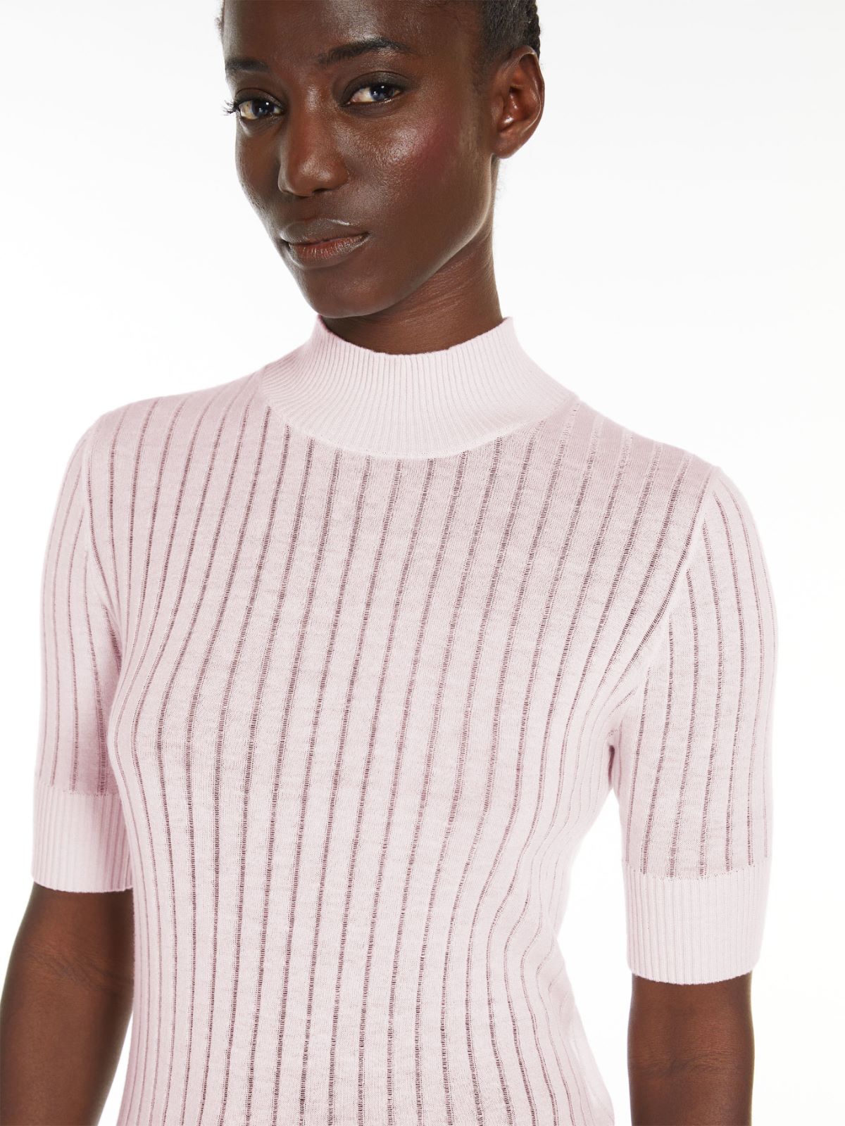 Wool and silk polo neck sweater