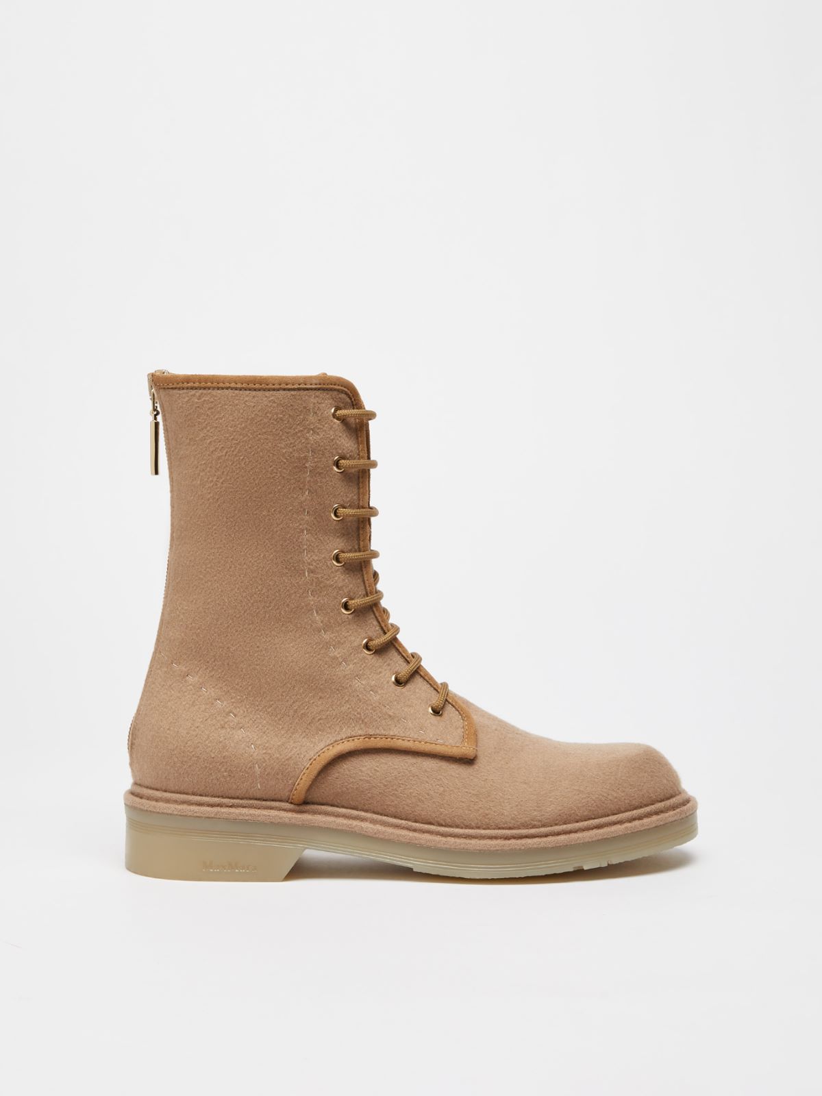Cashmere combat boots