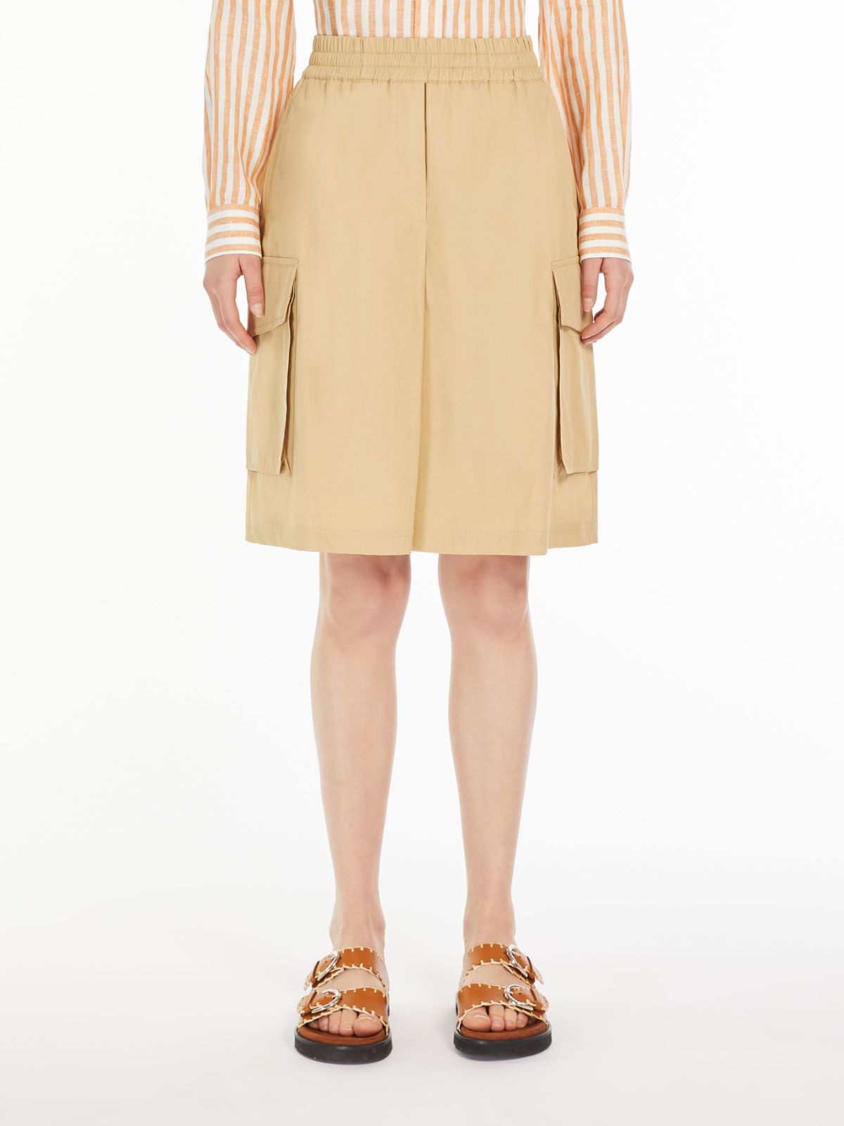 Cotton poplin Bermuda shorts