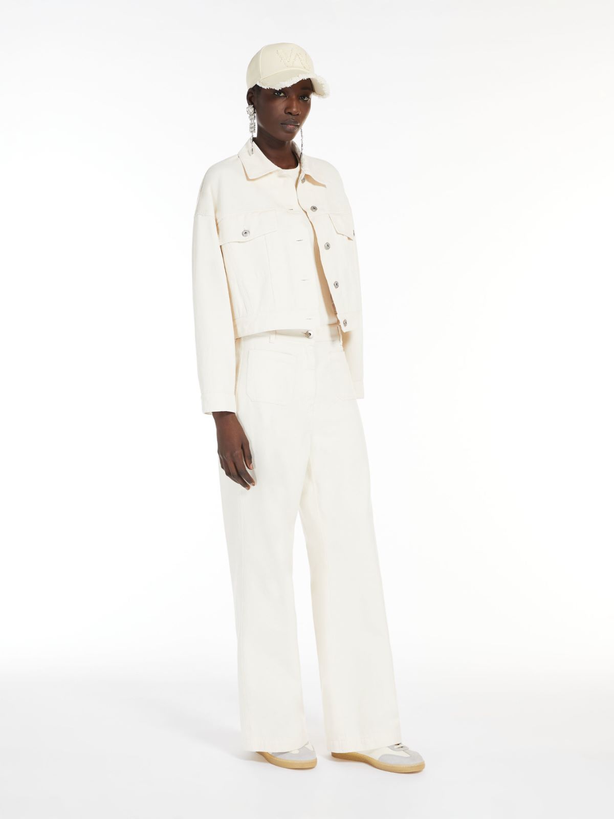 Cotton bull denim cropped jacket