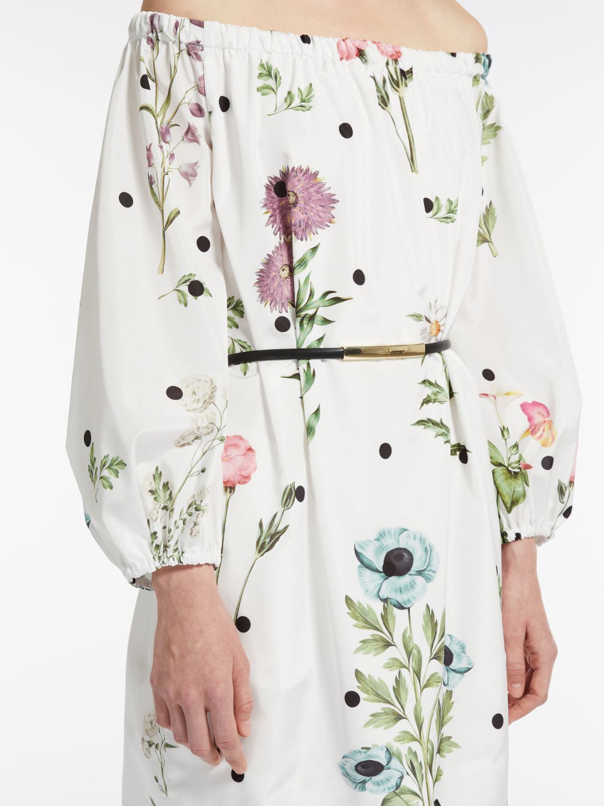 Printed taffeta balloon dress