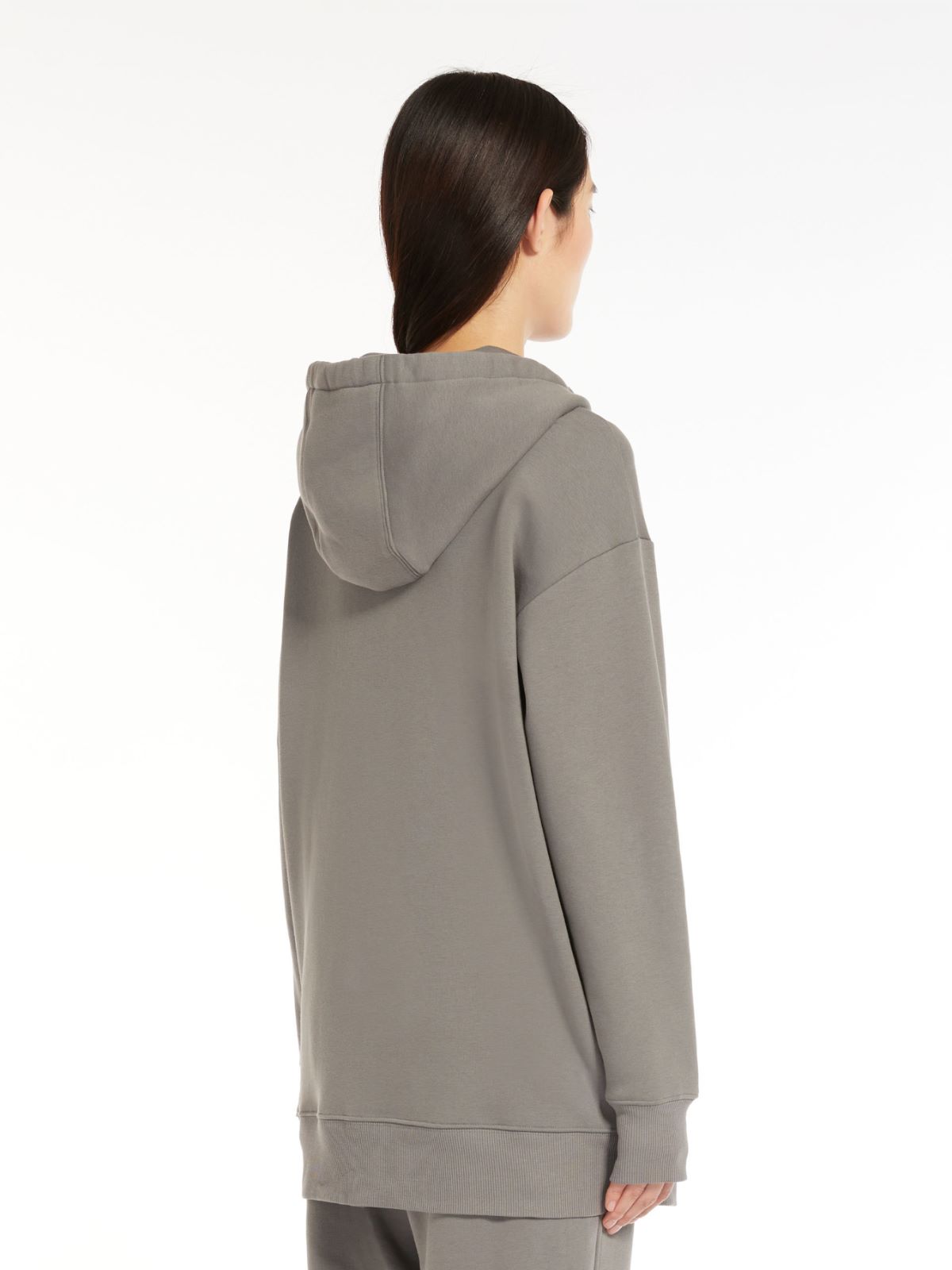Zip-up jersey sweatshirt