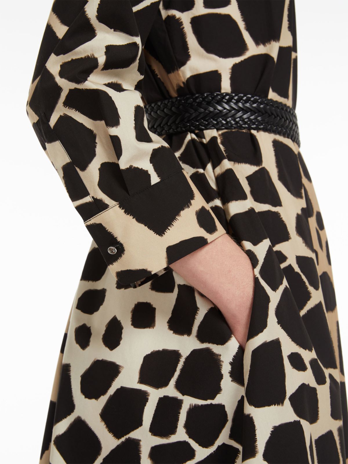 Printed poplin shirt dress