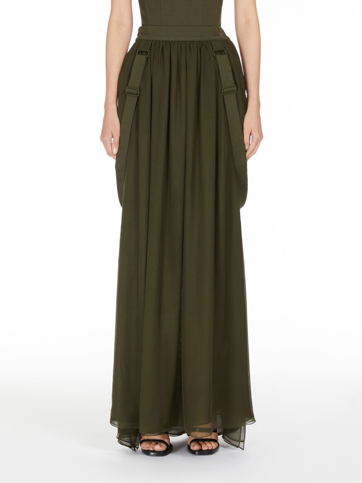 Long skirt in silk chiffon