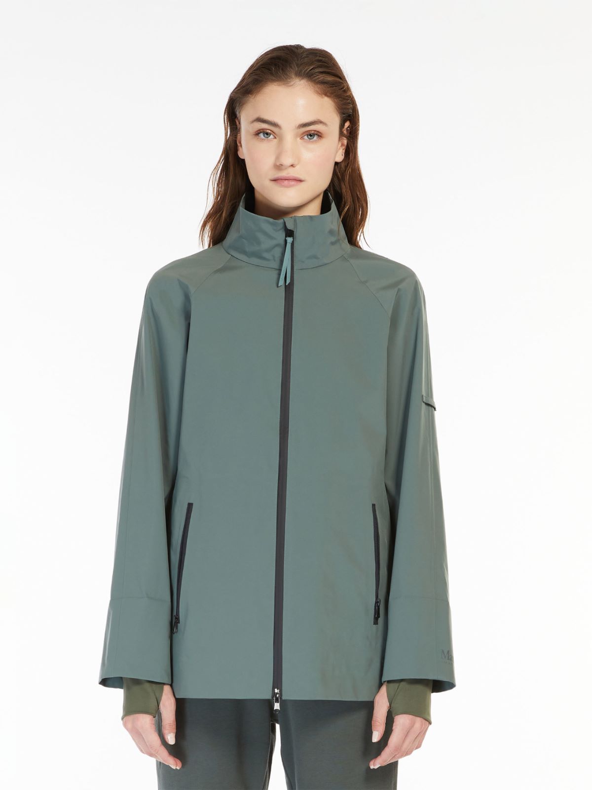 Rubber-coated technical canvas jacket