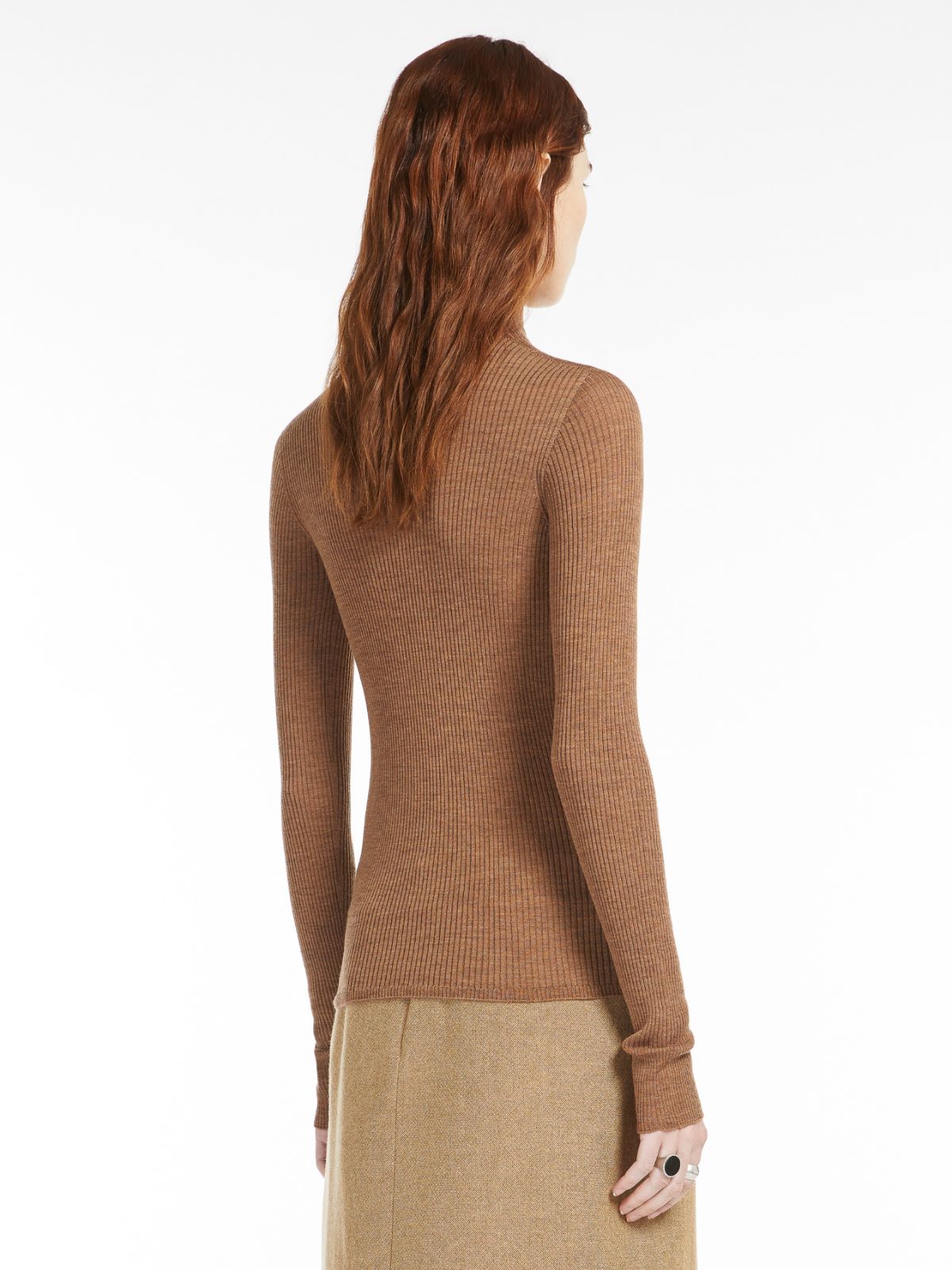 Pure wool mock polo-neck sweater