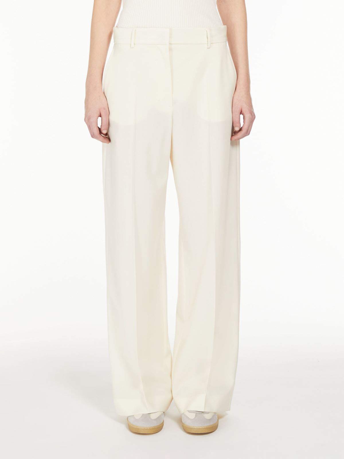 Long wool trousers