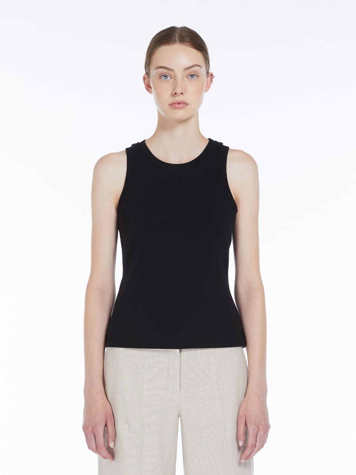 Cotton-blend jersey top