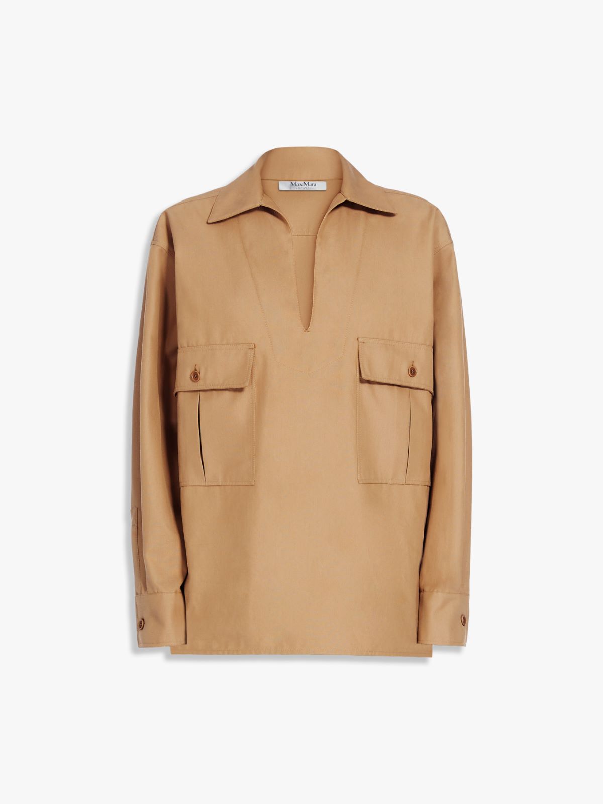 Cotton canvas oversized blouse