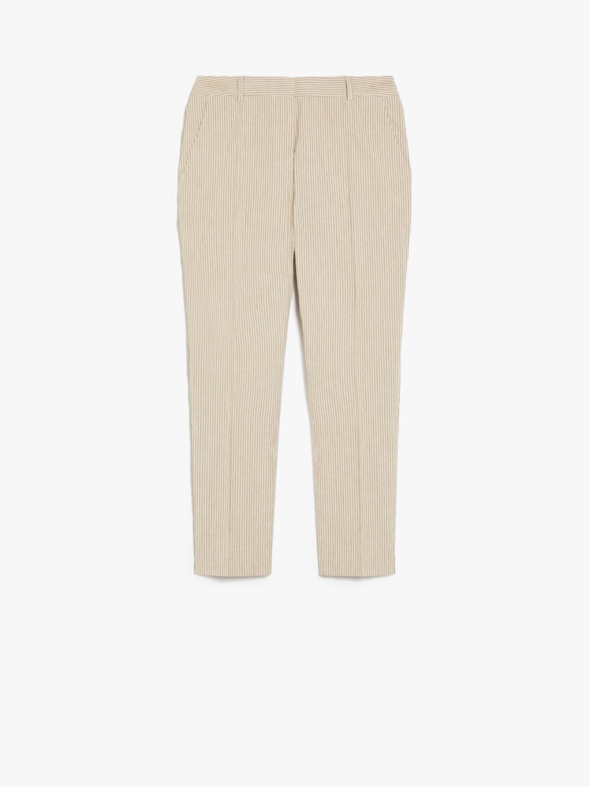 Cotton and linen seersucker trousers