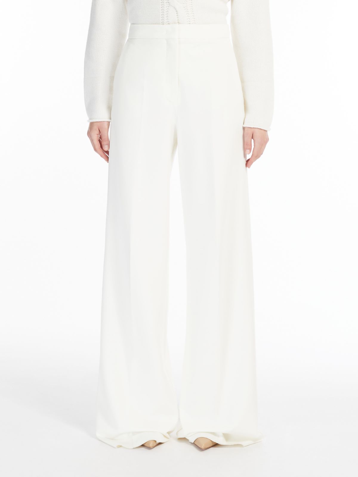 Long compact jersey trousers