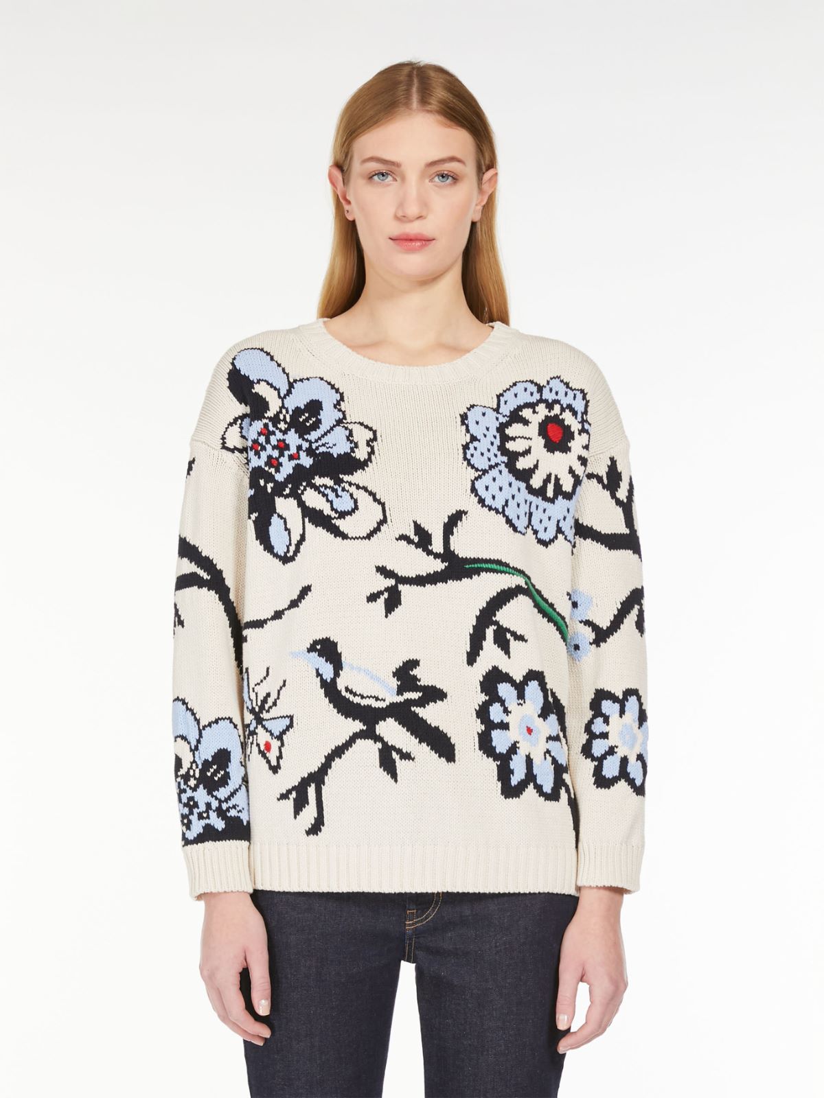 Inlaid cotton sweater