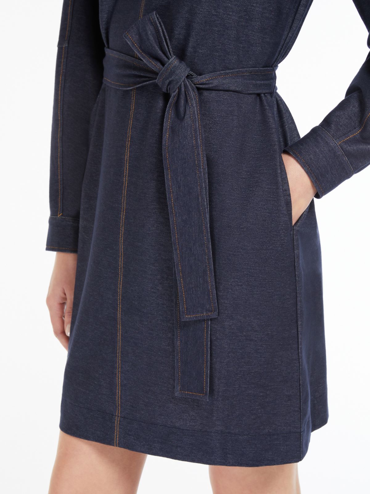 Denim-look jersey dress