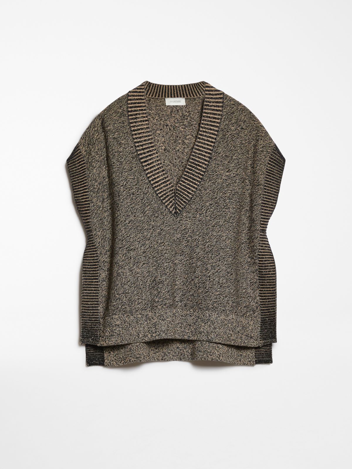 Stretch viscose poncho sweater