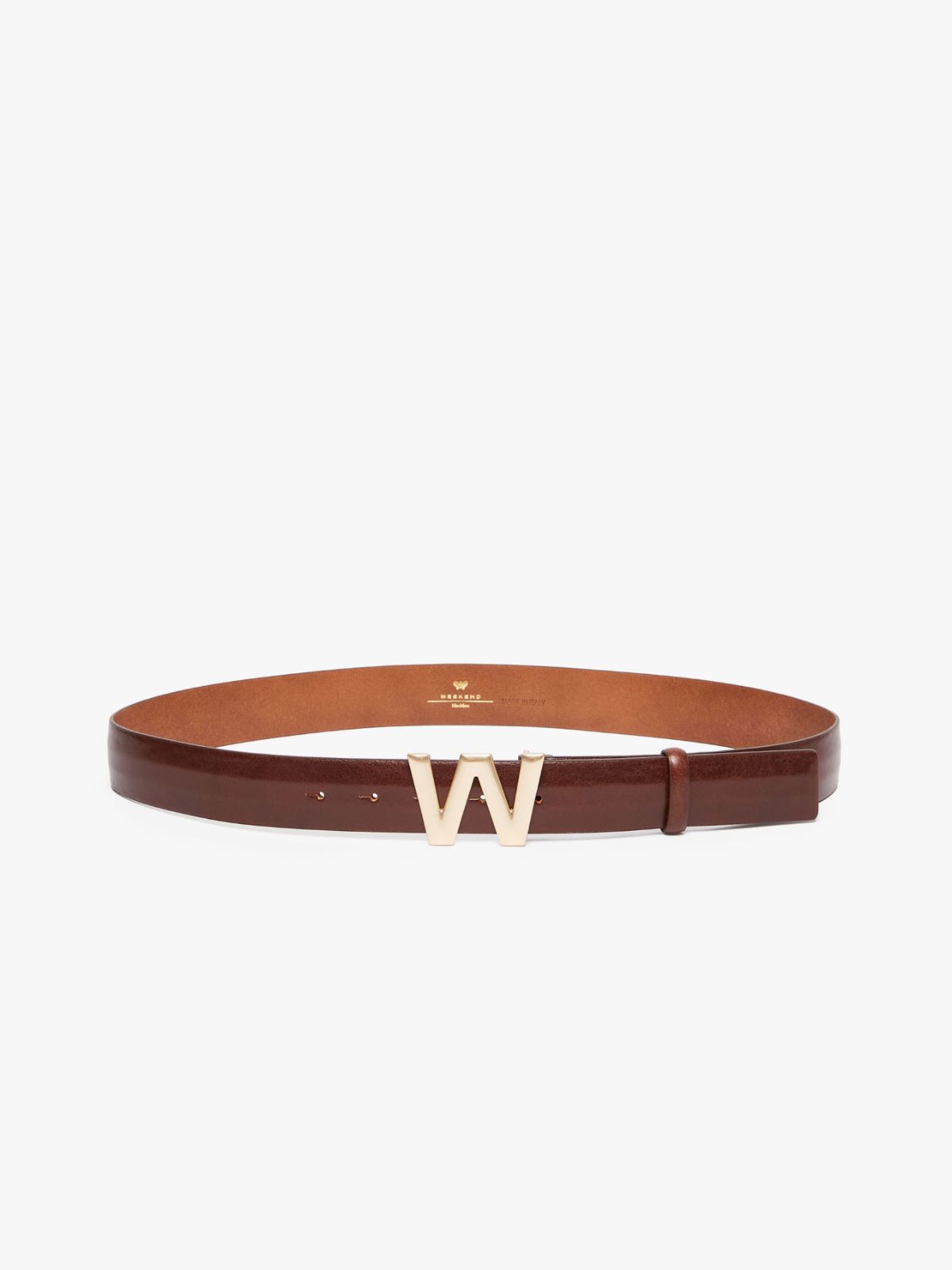 Branded buckle-embellished leather belt