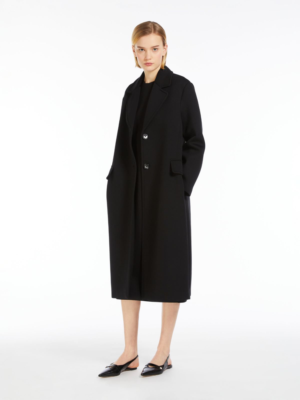 Jersey midi coat