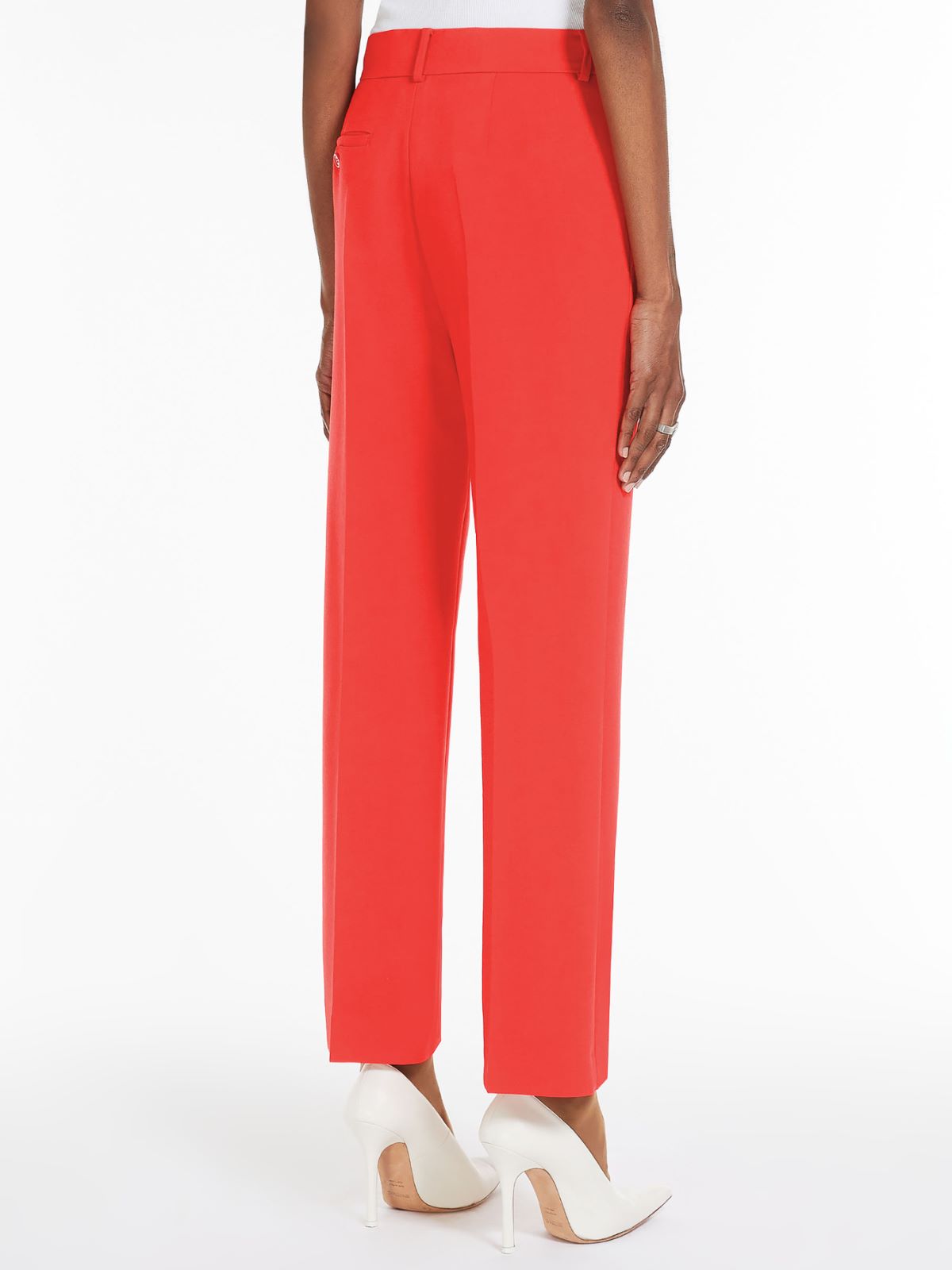 Slim-fit stretch wool trousers
