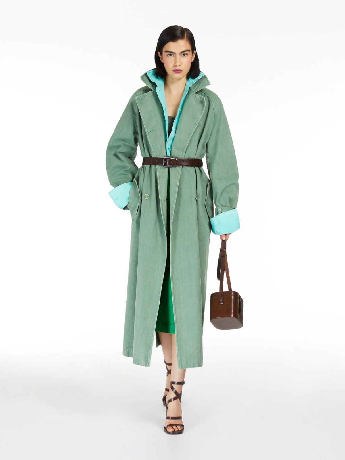 Canvas oversized trench coat