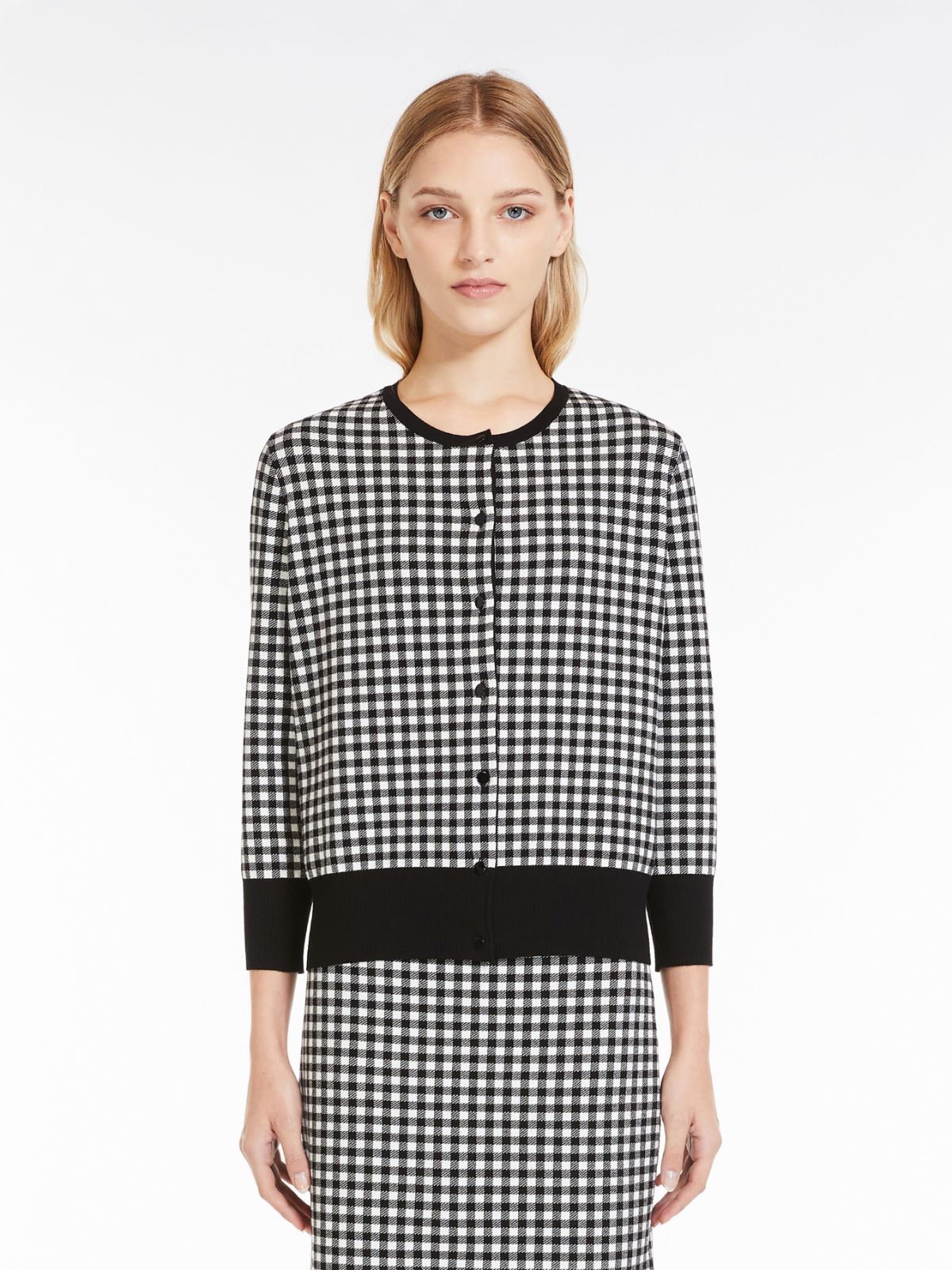 Jacquard viscose cardigan