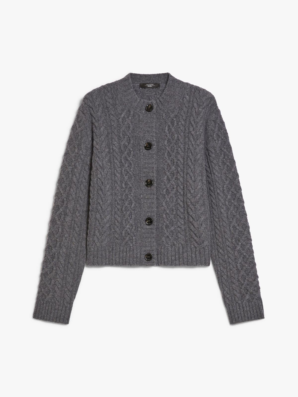 Cable-knit wool cardigan