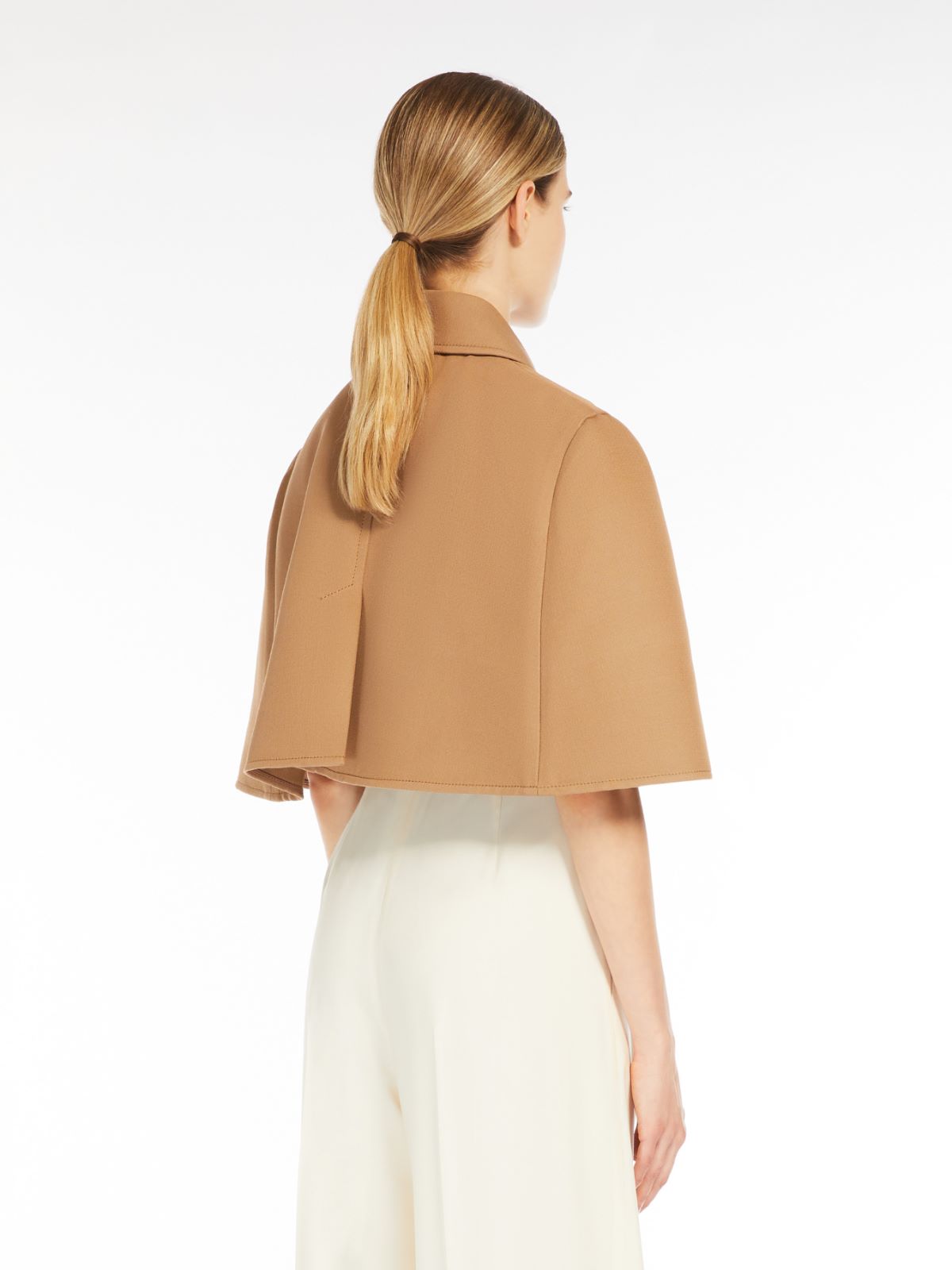 Wool and cotton cropped cape