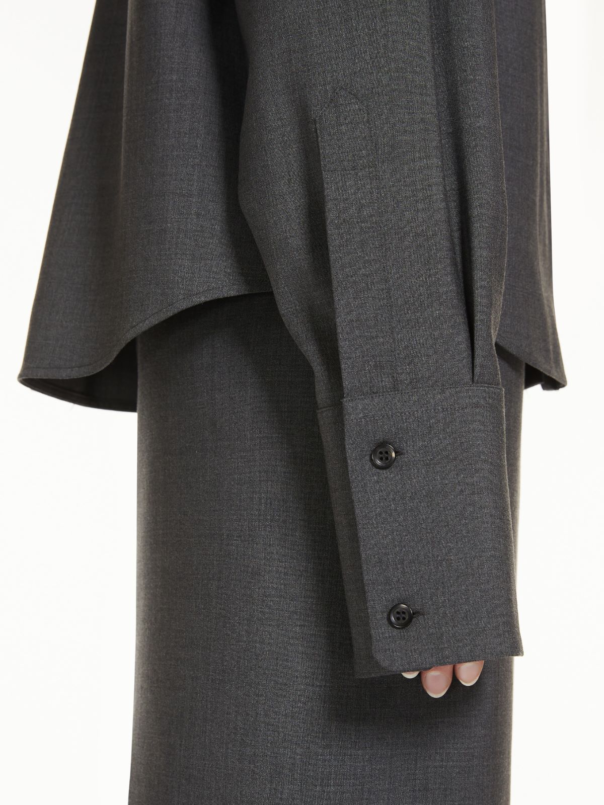 Oversized stretch wool shirt