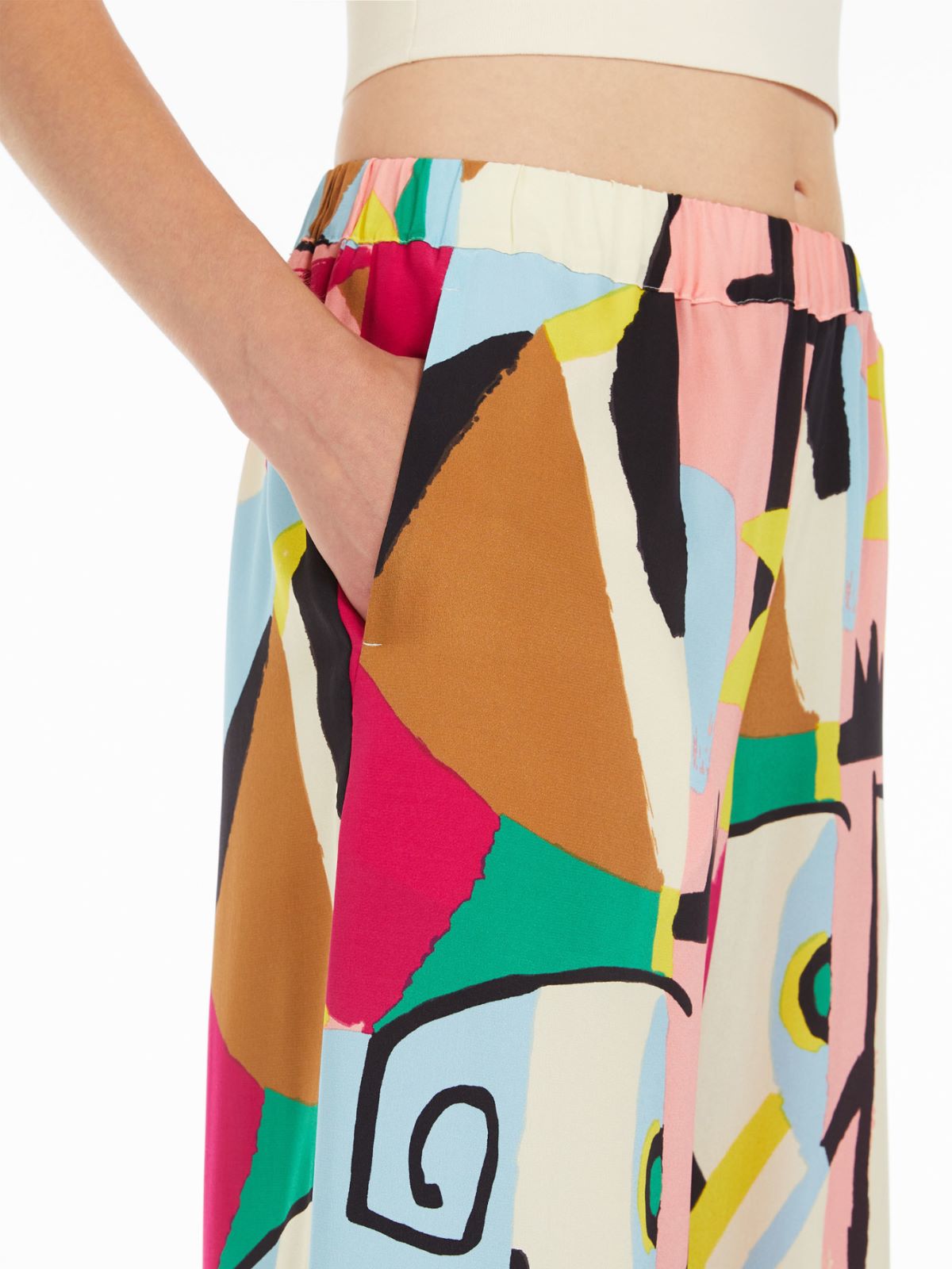 Silk crepe de chine trousers