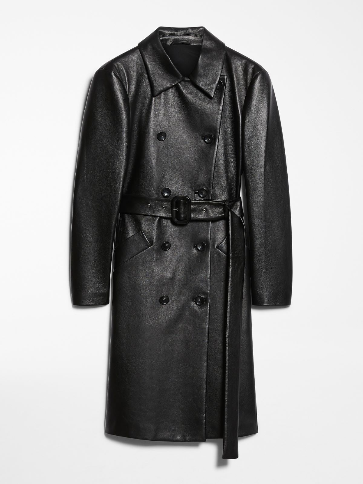 Nappa leather trench coat