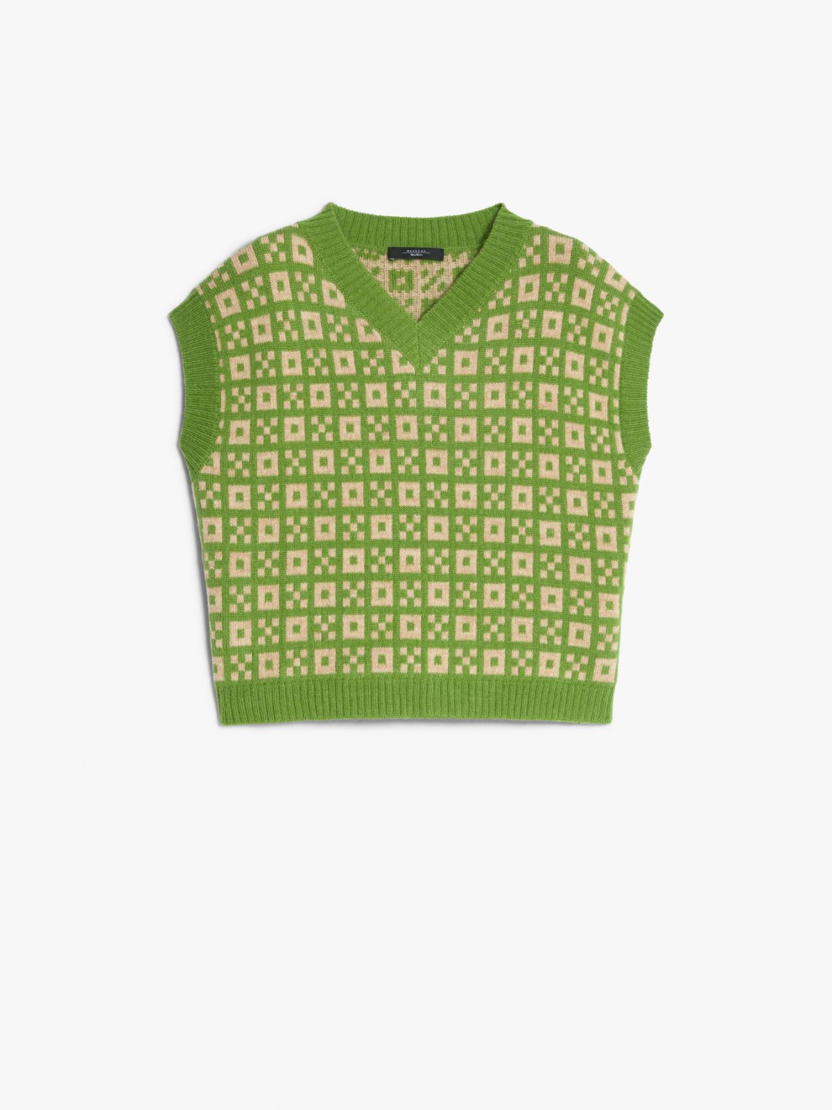 Jacquard alpaca and wool gilet