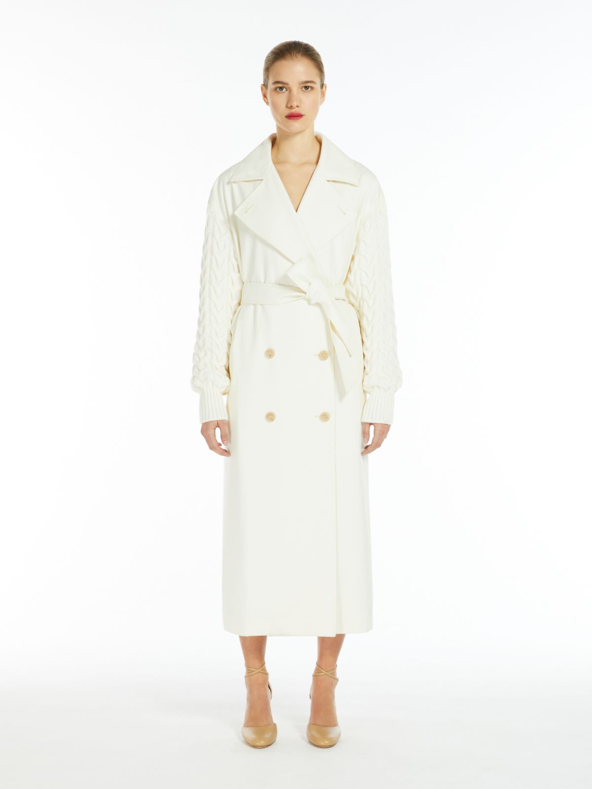 Water-repellent gabardine trench coat