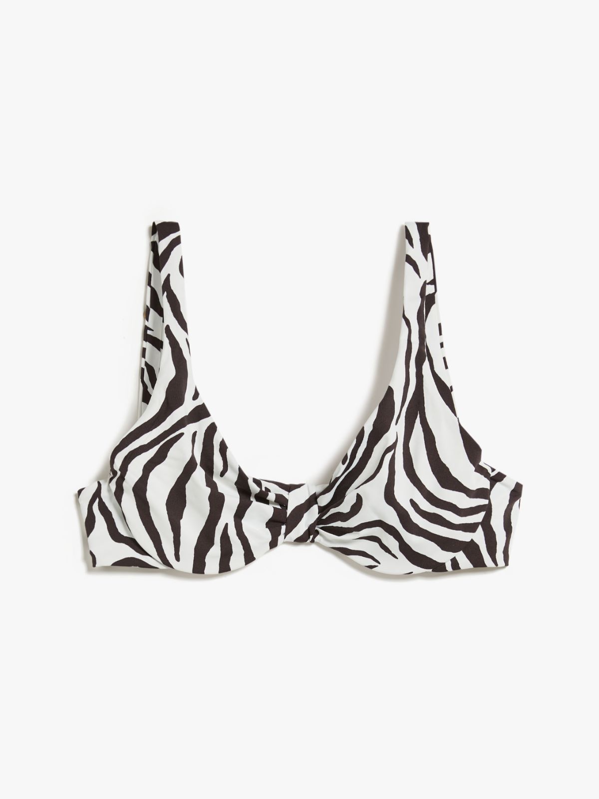 Bikini top in patterned nylon