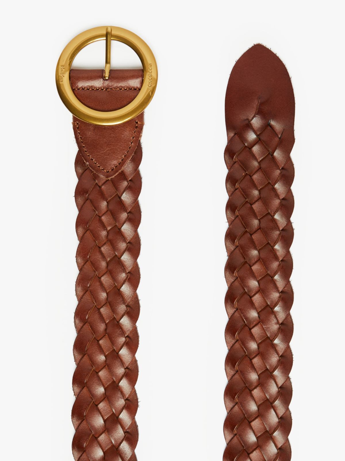 Woven leather belt