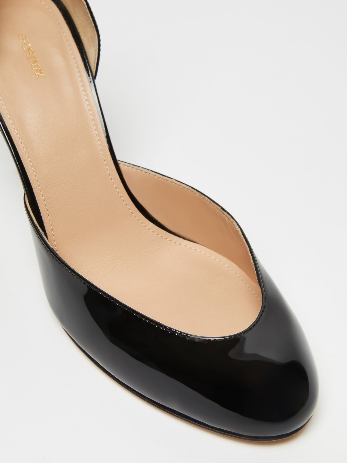 Patent-leather Mary Jane court shoes