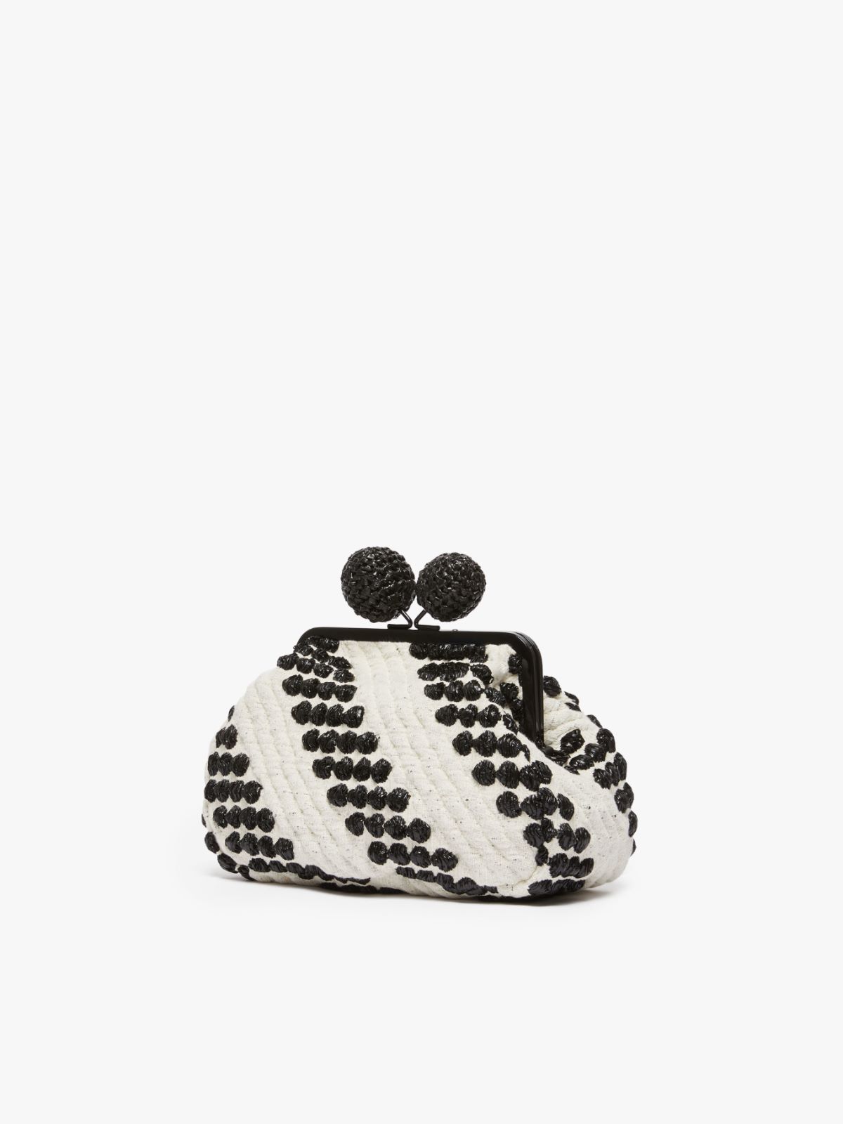 Medium jacquard and raffia Pasticcino Bag